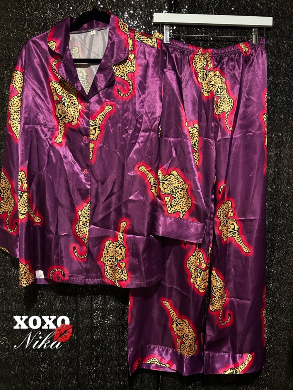 Leopard-Print Pajamas Set - Size L